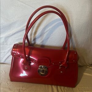 Beijo Red Patent Leather Handbag New Without Tags